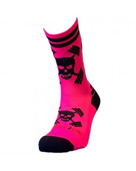 READY2DIE WODSOCKS BIG SKULLS ROSA 2